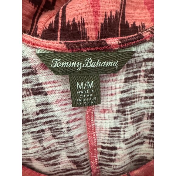 Tommy Bahama Coral Pineapple Ikat Print Cotton Sheath Midi Dress Size M Summer - Picture 4 of 6